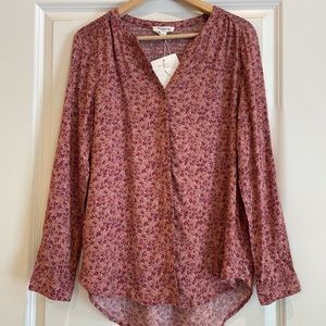beachlunchlounge Burgundy Floral Blouse
